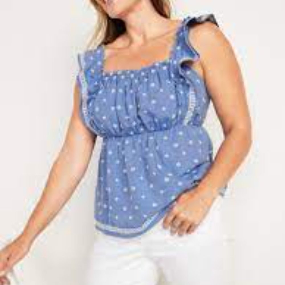 Old Navy | Babydoll Ruffled Top - Picture 7 of 7